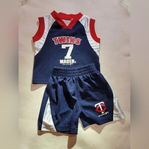 Genuine Merchandise Team Athletics Twins MLB Mauer 2 piece tank & shorts set 24m